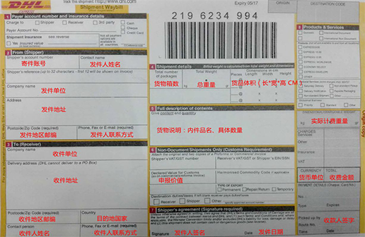 锦辉国际快递告诉您国际快递单据应该如何填写